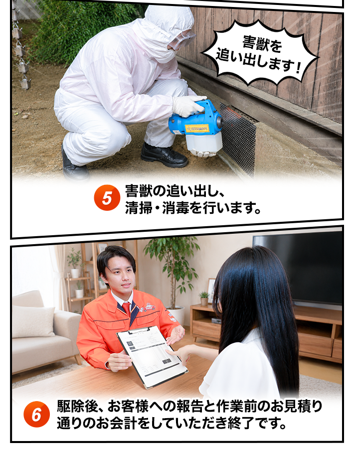 害獣を追い出し～お会計のイメージ