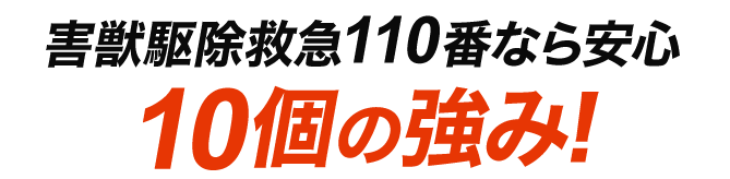 害獣駆除救急110番なら安心！10個のお約束!